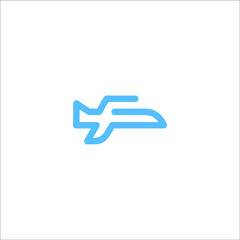 F Airplane logo design vector sign