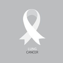 Lung cancer awareness symbol. White vector illustration.
