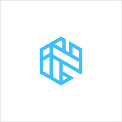 IN Letter logo design 