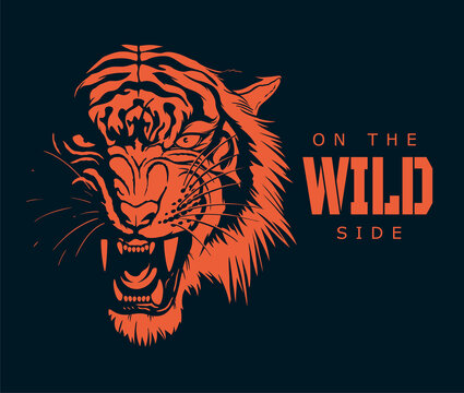 On The Wild Side Tiger Illustration