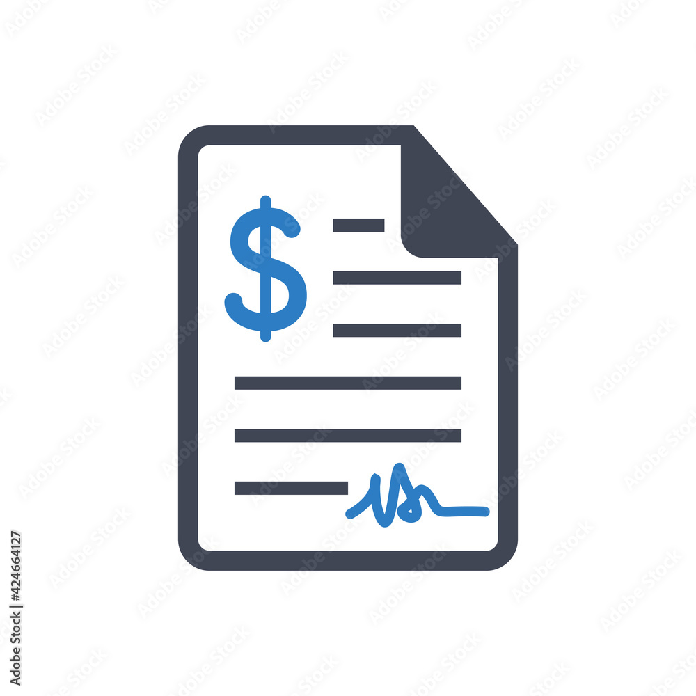 Poster business contract icon