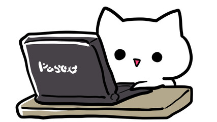 Cats typing on the keyboard on a computer