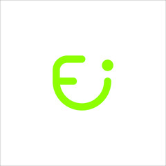 letter F smile logo design 