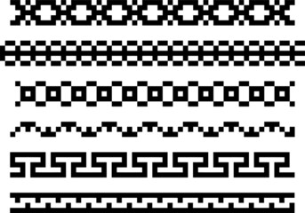 illustration of different seamless black borders - 424666170