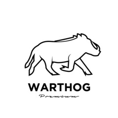 Fototapeta na wymiar warthog simple line vector logo illustration design