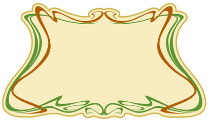 Art nouveau. Vintage frame. Vector isolate element. Wedding invitation, birthday cards. EPS 8