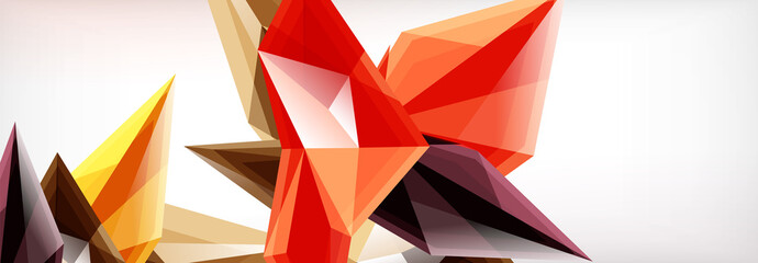 Vector 3d triangles and pyramids abstract background for business or technology presentations, internet posters or web brochure covers