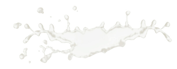 Milk splashes with drops isolated on white background.