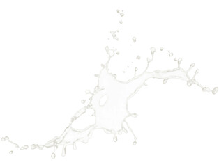 Fototapeta na wymiar Milk splashes with drops isolated on white background.