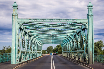 Bridge over Notec River in Czarnkow town, Wielkopolska region, Poland
