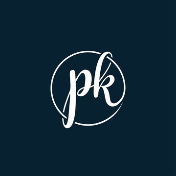 PK Initial handwriting logo vector
