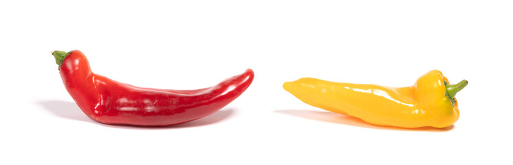 Red and yellow sweet pointed peppers