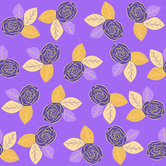 Seamless pattern violet flowers textile