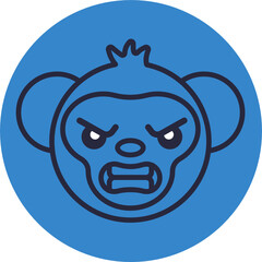 Monkey Emoji Icons. Vector Illustrations.