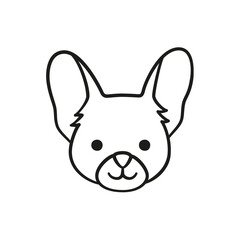 Cute chihuahua face. Dog head icon. Hand drawn isolated vector illustration in doodle style on white background