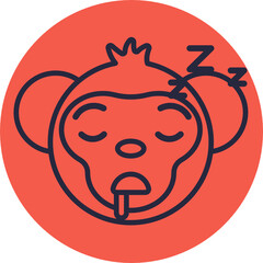 Monkey Emoji Icons. Vector Illustrations.