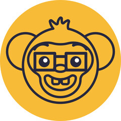 Monkey Emoji Icons. Vector Illustrations.