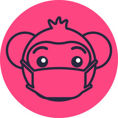 Monkey Emoji Icons. Vector Illustrations.