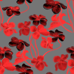 Surface floral print. Seamless botanical background with flowers. 