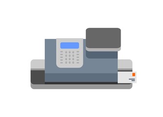 Postage meter machine. Simple flat illustration.