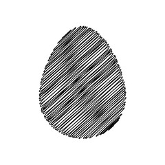 One black scribble Vector Easter egg isolated on a white background