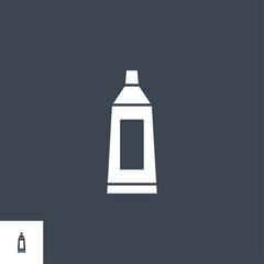 Toothpaste Tube related vector glyph icon. Isolated on black background. Vector illustration.