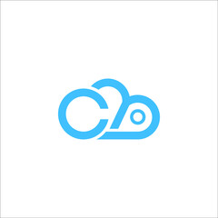 CB cloud logo design vector sign