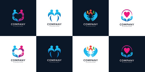 a collection of caring people logo templates