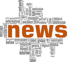 News vector illustration word cloud isolated on a white background.