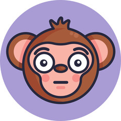 Monkey Emoji Icon. Vector Illustration.