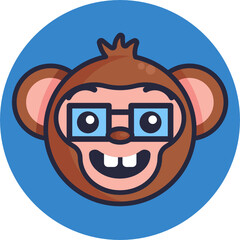 Fototapeta premium Monkey Emoji Icon. Vector Illustration.