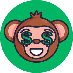 Monkey Emoji Icon. Vector Illustration.