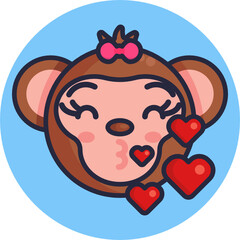 Monkey Emoji Icon. Vector Illustration.
