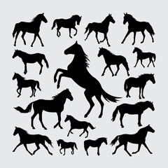 Horse silhouette. a set of horse silhouettes