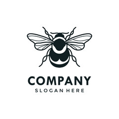 Garden Bumblebee type bee logo template