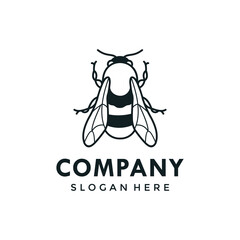 Tawny Mining Bee type bee logo template