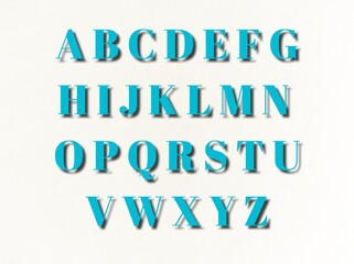 vector alphabet set 3d capital text