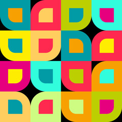 Abstract vector seamless pop art pattern. Colorful disco ornament