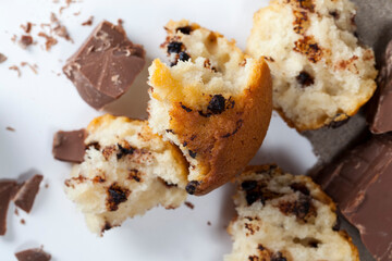 close-up of chocolate cupcake on the table