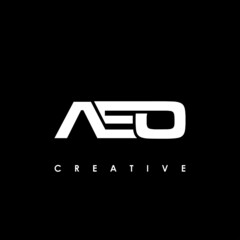 AEO Letter Initial Logo Design Template Vector Illustration - obrazy, fototapety, plakaty
