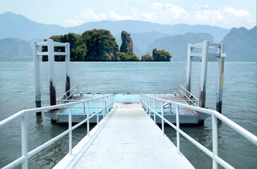 boat dock to the island for travel passenger