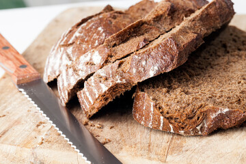 rye fresh loaf of bread, soft rye bread with a crisp crust,
