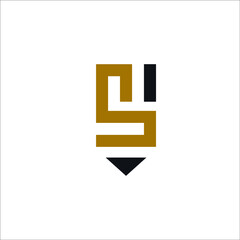 S Letter Pencil Logo 
