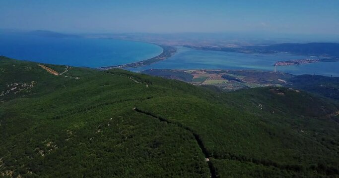 Flying over Argentario, Tuscany Italy 