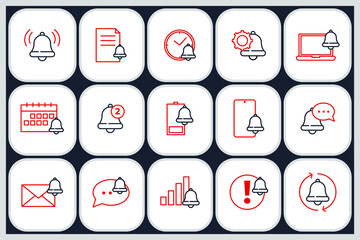 Set of Notification icon. Notification pack symbol template for graphic and web design collection logo vector illustration