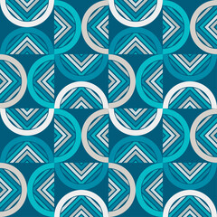 Polka dots seamless pattern. Mosaic of ethnic figures. Patterned texture. Geometric background. Vector illustration for web design or print.