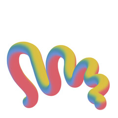 3D Fluid element with trendy gradient effects. Nostalgic for 90s vibe.
Abstract liquid figure, gradient blob, plasticine symbol for Achromatic branding design, night party invitation, music flyer.