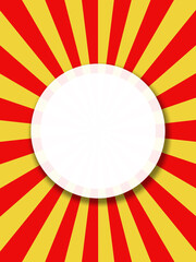 Orange-yellow rays abstract background with a white circle in the middle space for your text and design..