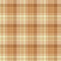 Seamless pattern in yellow, beige and light brown colors for plaid, fabric, textile, clothes, tablecloth and other things. Vector image.