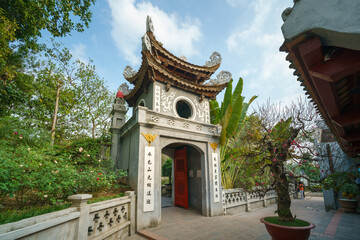 The gate of Ngoc Son temple in Hoan Kiem lake, Hanoi